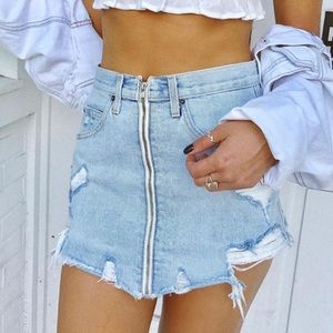 LF carmar beatrice light wash skirt